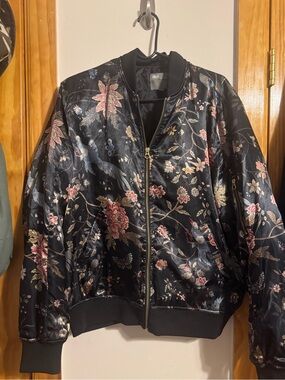 ASOS Floral Satin Bomber Jacket- LIKE NEW!